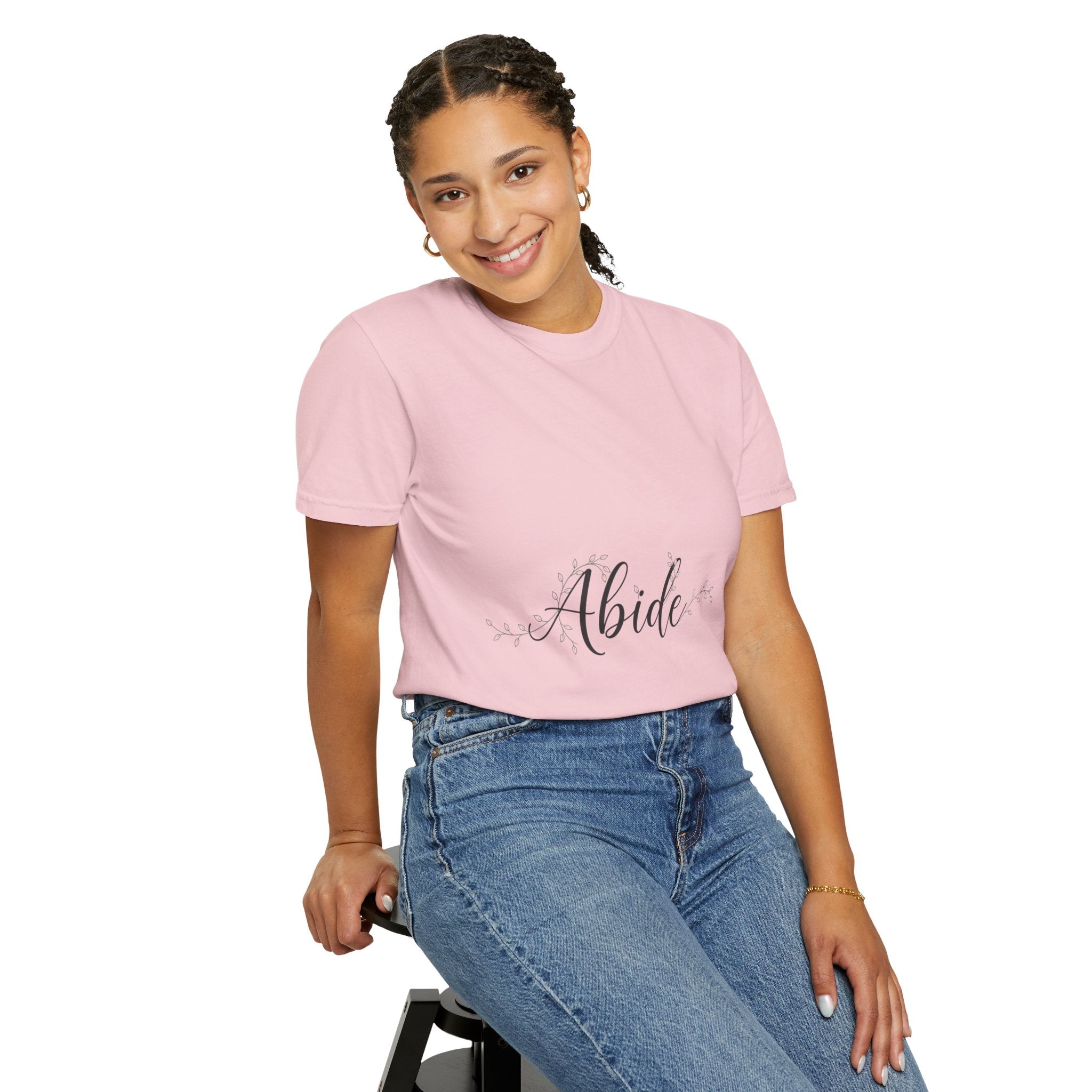 Abide in the Lord T-Shirt – Vine Design Christian Tee for Faithful Hearts Printify