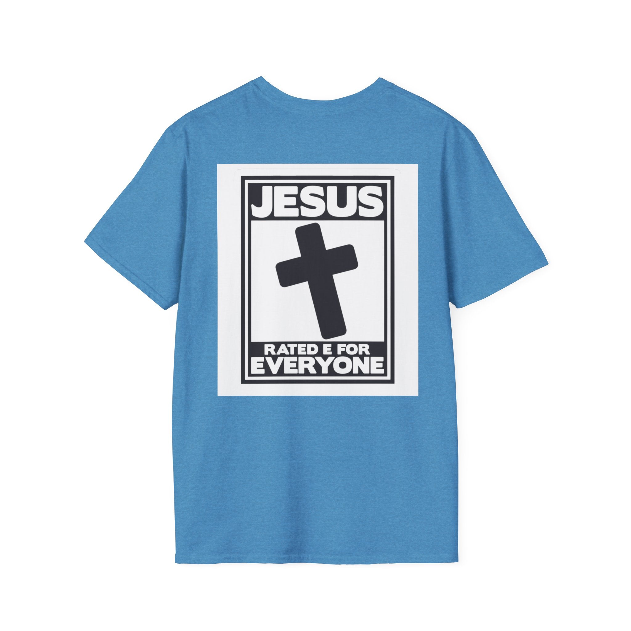 Jesus, Rated E for Everyone T-shirt - Gamer Faith T-shirt - Christian Video Game Parody Printify