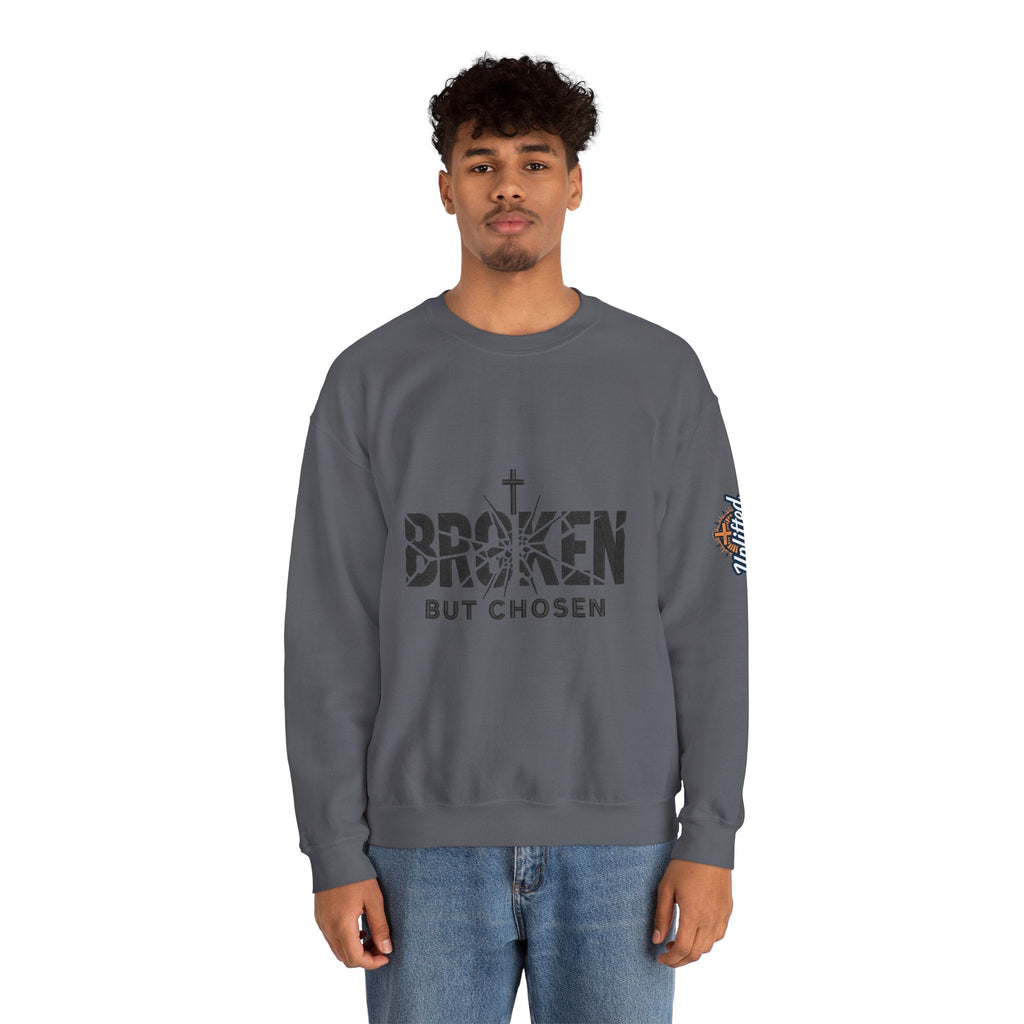Broken But Chosen Crewneck Sweatshirt Printify