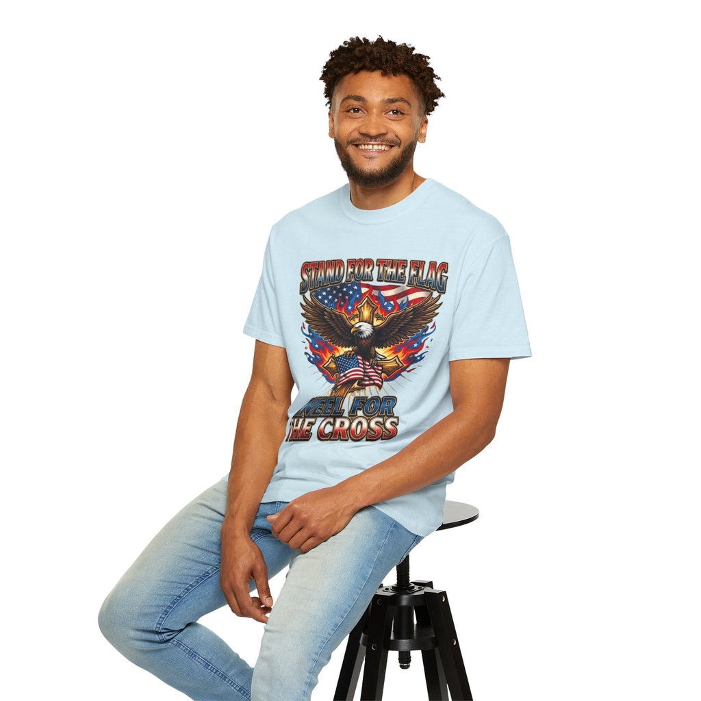 Stand for the Flag Kneel for the Cross T-shirt | Patriotic Eagle T-shirt Printify
