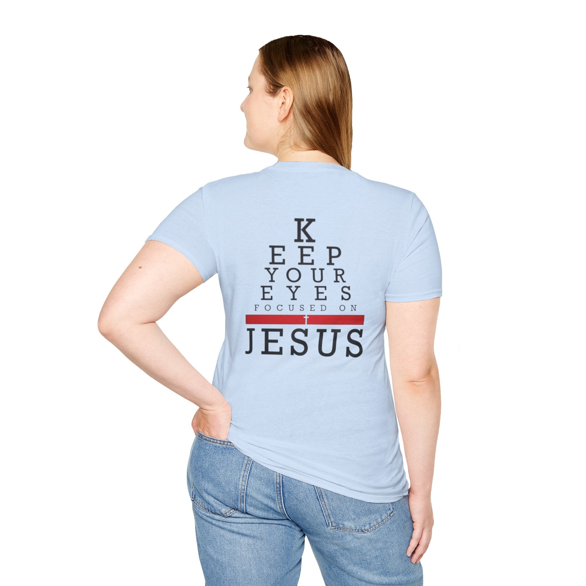 Keep Your Eyes Focused on Jesus T-shirt - Eye Chart Christian T-shirt - Faith Apparel Printify
