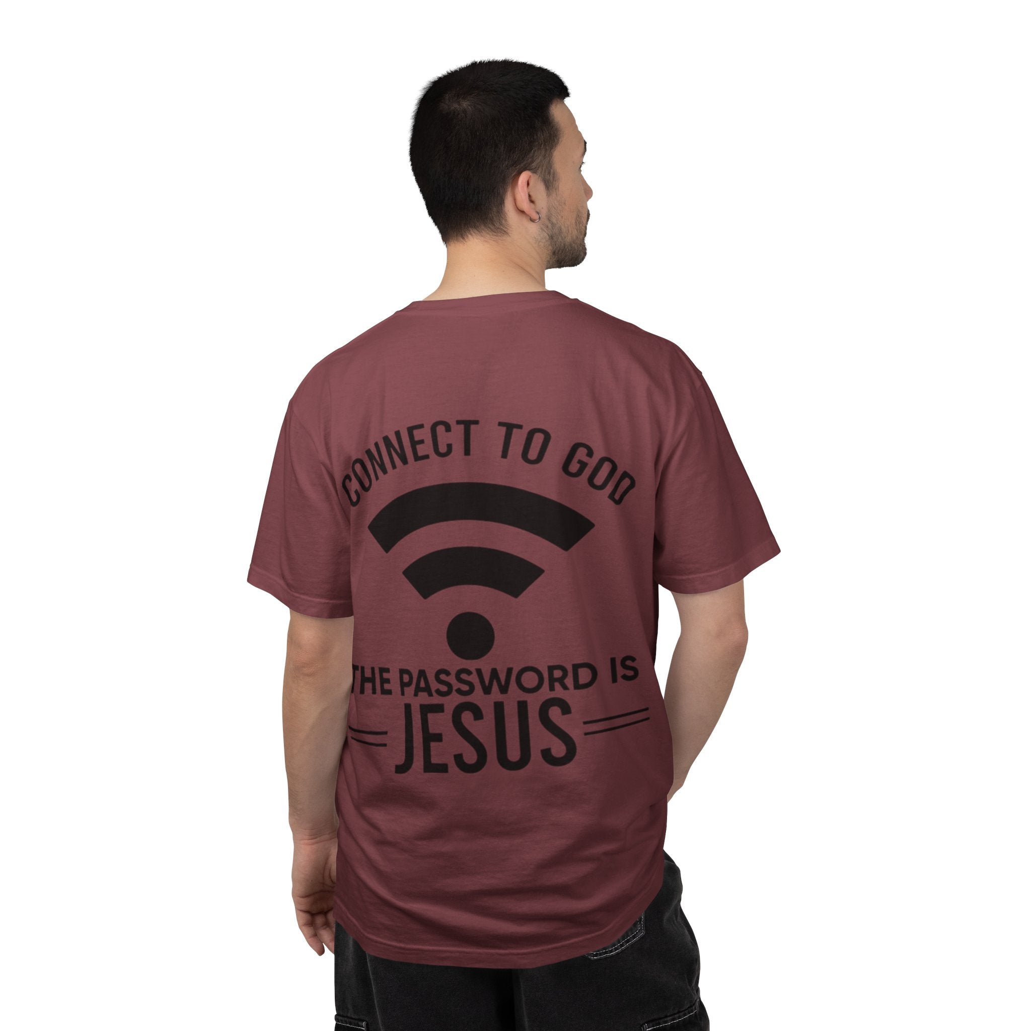 Connect to God T-shirt - WIFI Password is Jesus - Funny Christian Faith T-shirt Printify