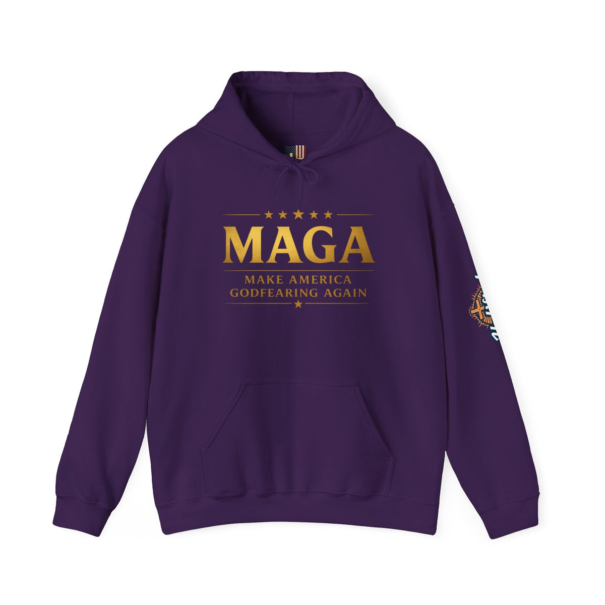 Hoodie - MAGA "Make America Godfearing Again" Political Graphic Hoodie Printify