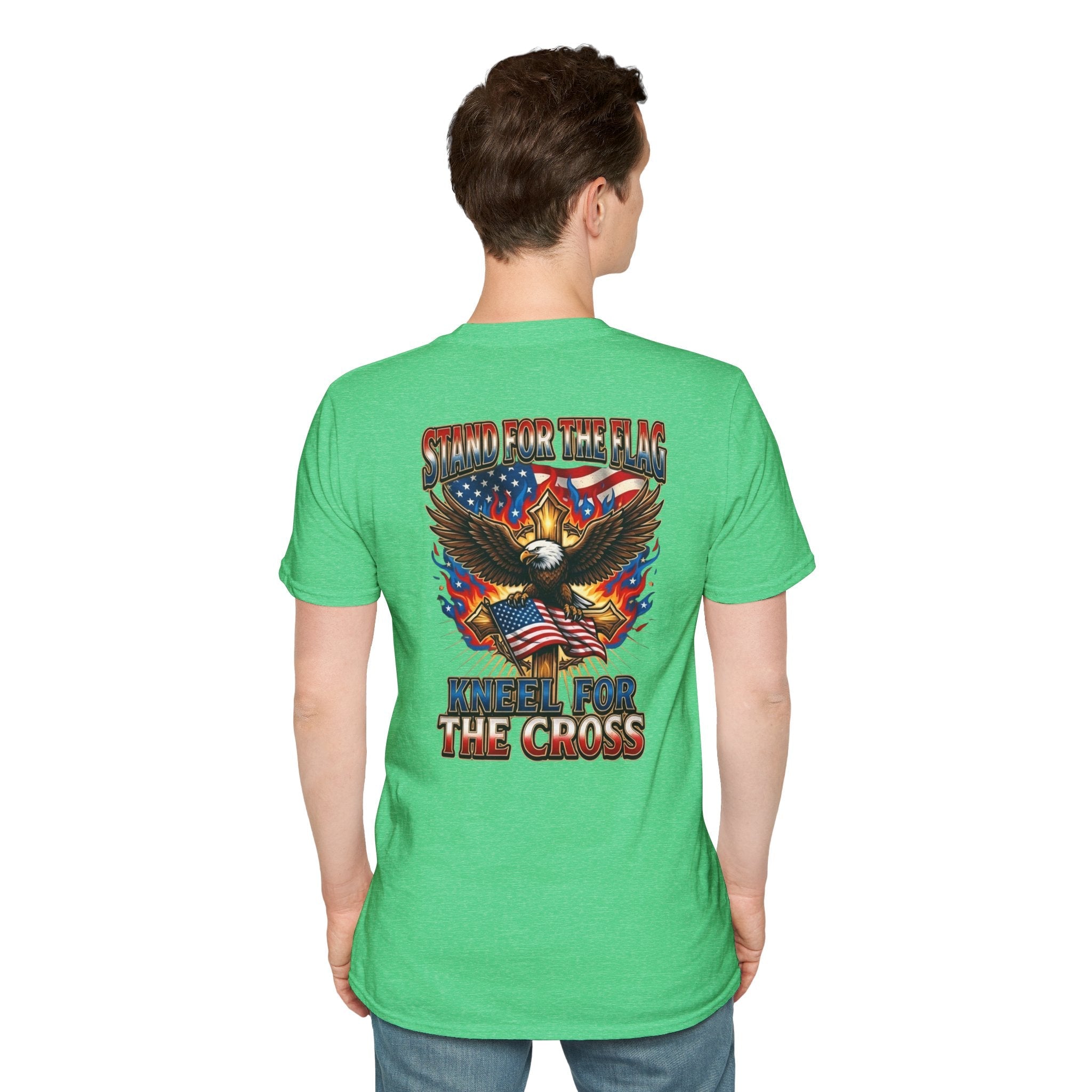 Stand for the Flag Kneel for the Cross T-shirt | Patriotic Eagle T-shirt Printify