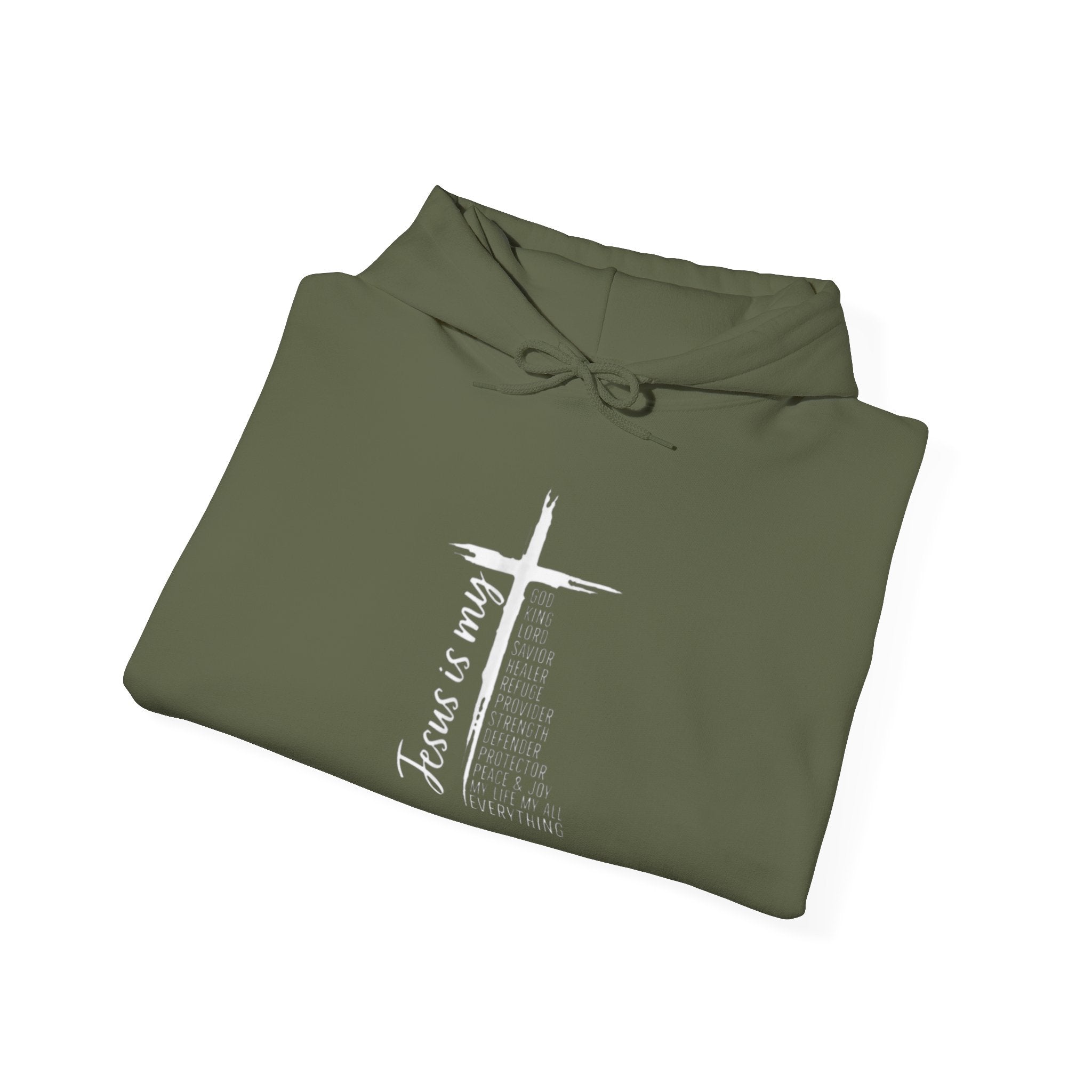 Jesus Is My Everything Hoodie – Cross List God King Lord Savior Christian Sweatshirt for Total Surrender Faith Printify
