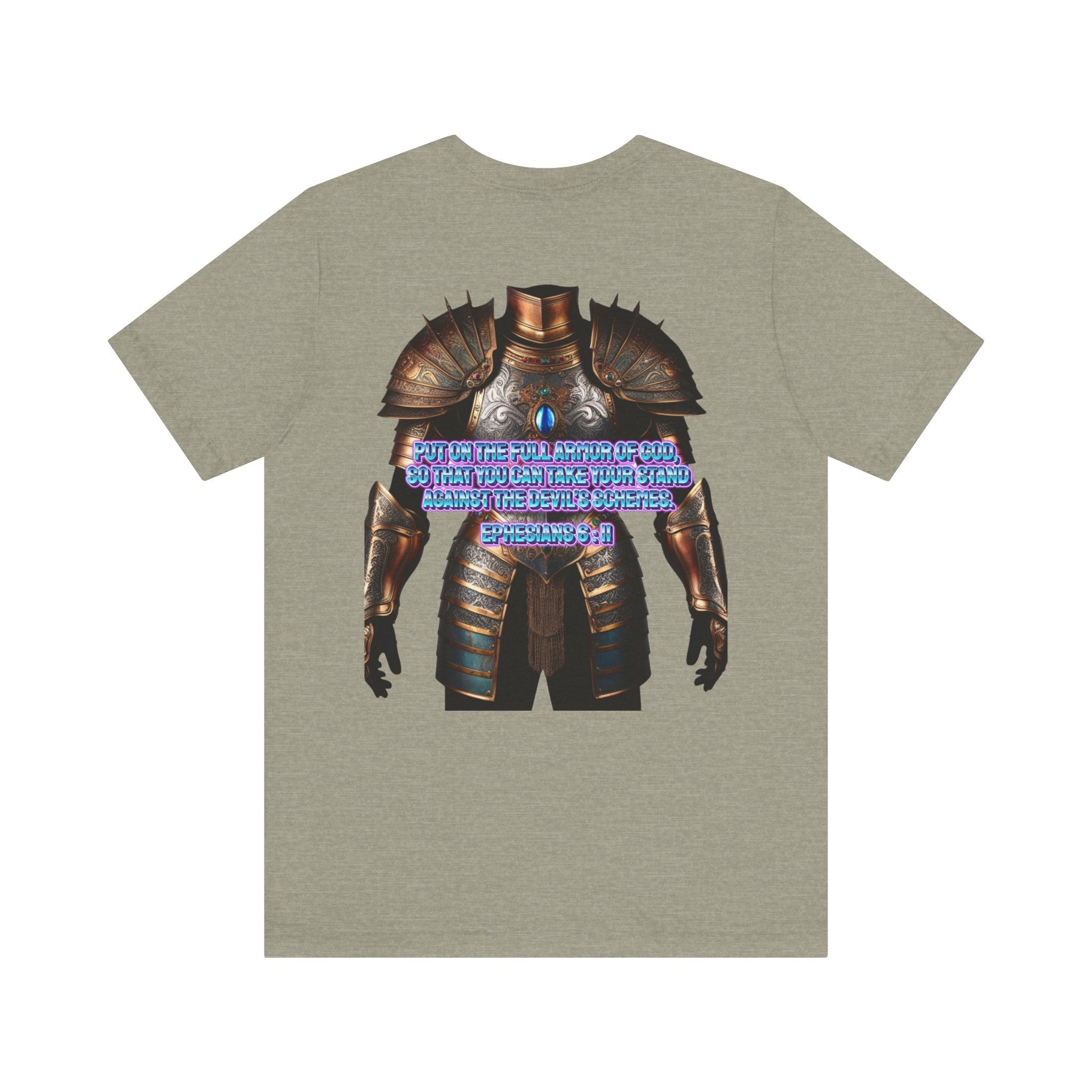 Religious Graphic Tee with Armor Of God Design Unisex Jersey Short Sleeve Tee Printify