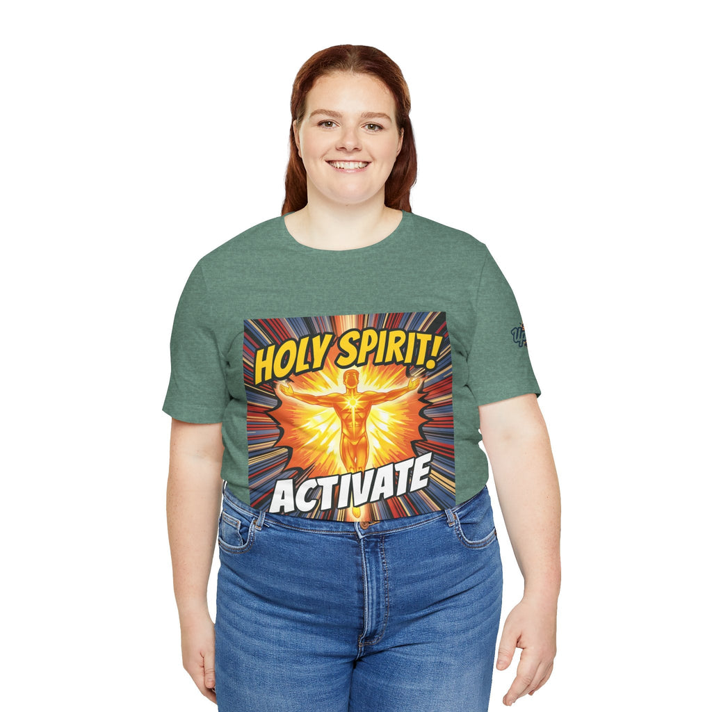 Holy Spirit Activate T-shirt – Superhero Christian T-shirt with Vibrant Power-Up Design for Faith-Fueled Boldness Printify