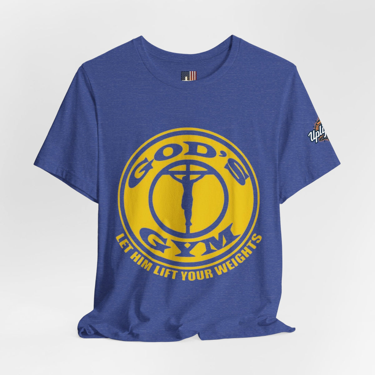 God's Gym T-Shirt — "Let Him Lift Your Weights" Christian Fitness Tee Printify