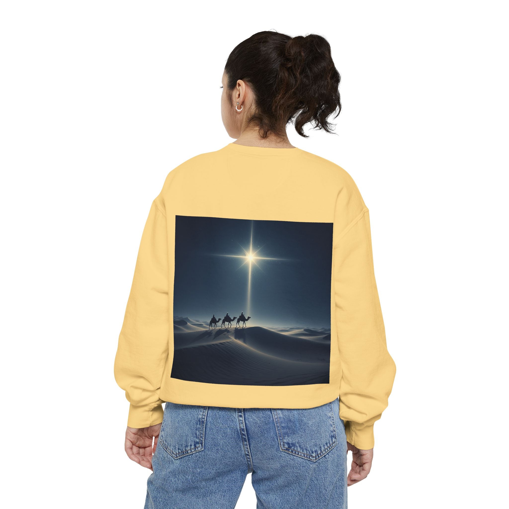 3 Wise Men Sweatshirt – Magi Camels Nativity Journey Christian Christmas Sweatshirt for Epiphany Faith & Holy Night Printify