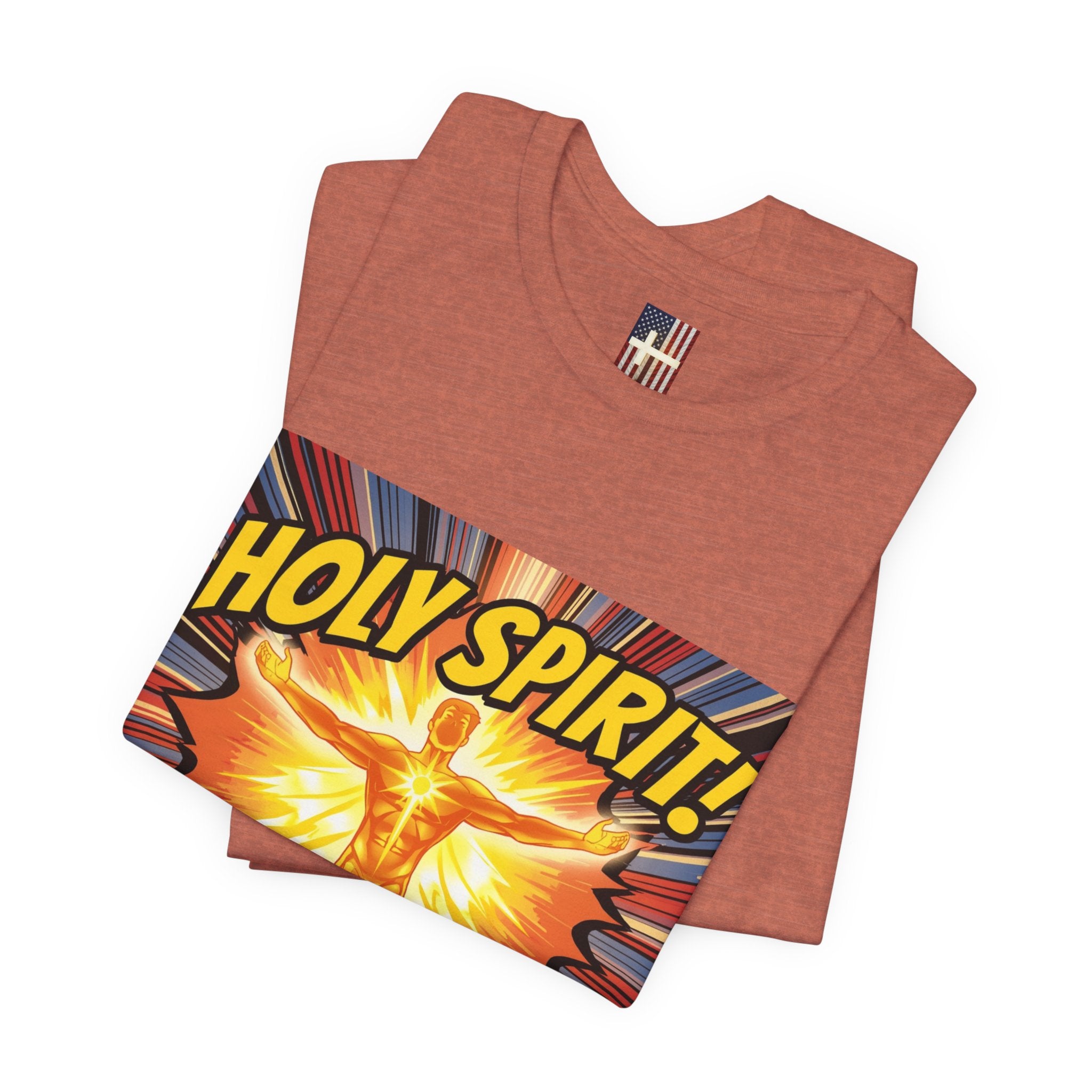 Holy Spirit Activate T-shirt – Superhero Christian T-shirt with Vibrant Power-Up Design for Faith-Fueled Boldness Printify