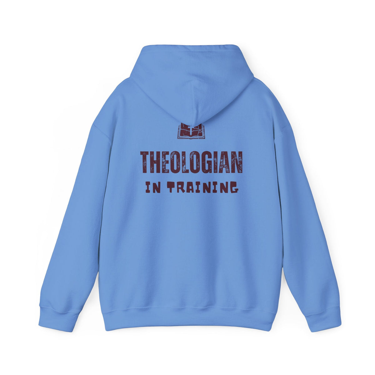 Theologian in Training Hoodie – Open Bible & Cross Christian Hoodie for Faithful Growth Printify