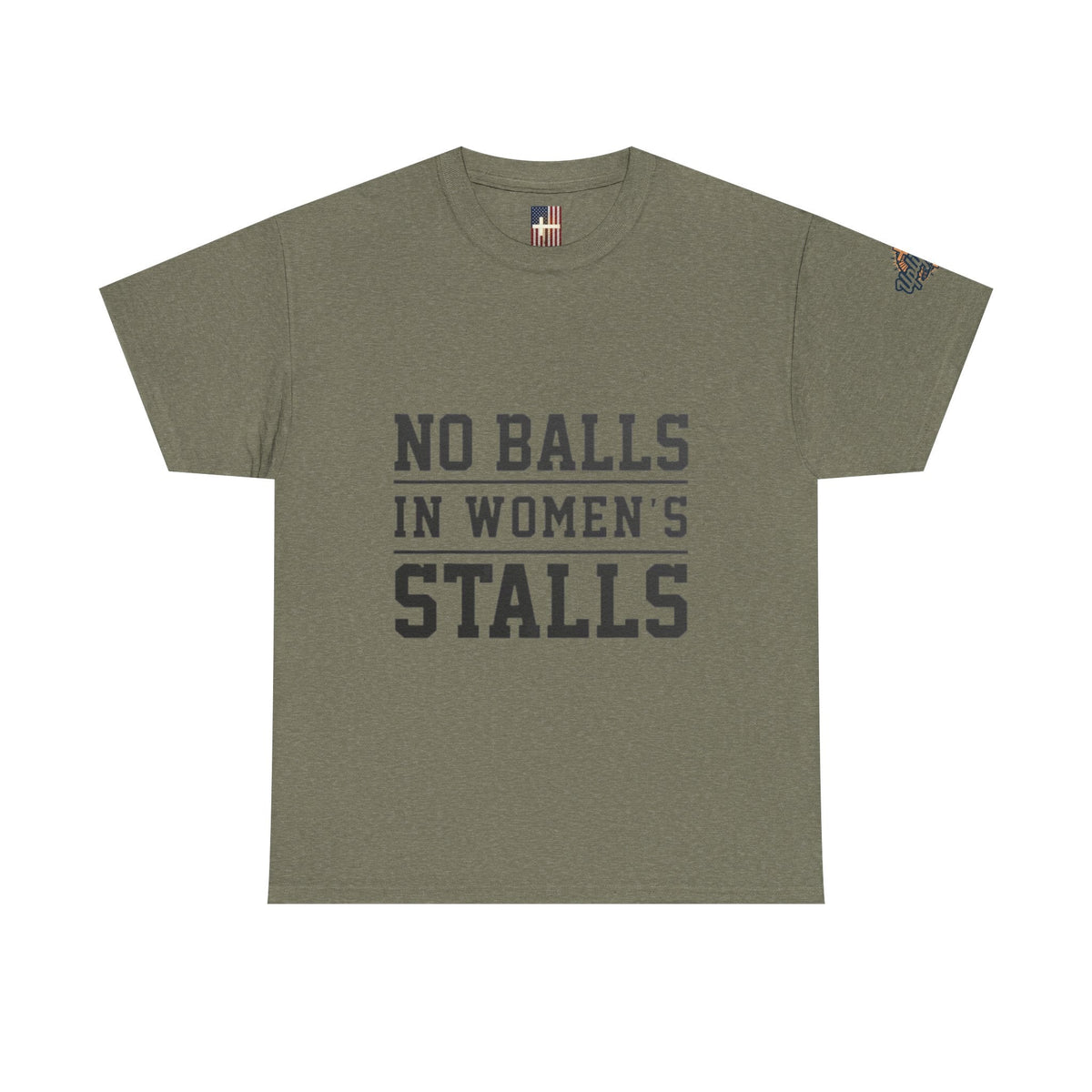 No Balls in Women's Stalls Retro Protest T-Shirt Printify