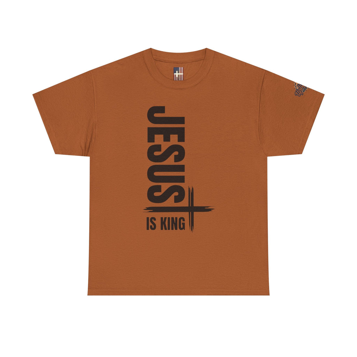 Jesus Is King T-shirt | Modern Typographic Cross Christian T-shirt Printify