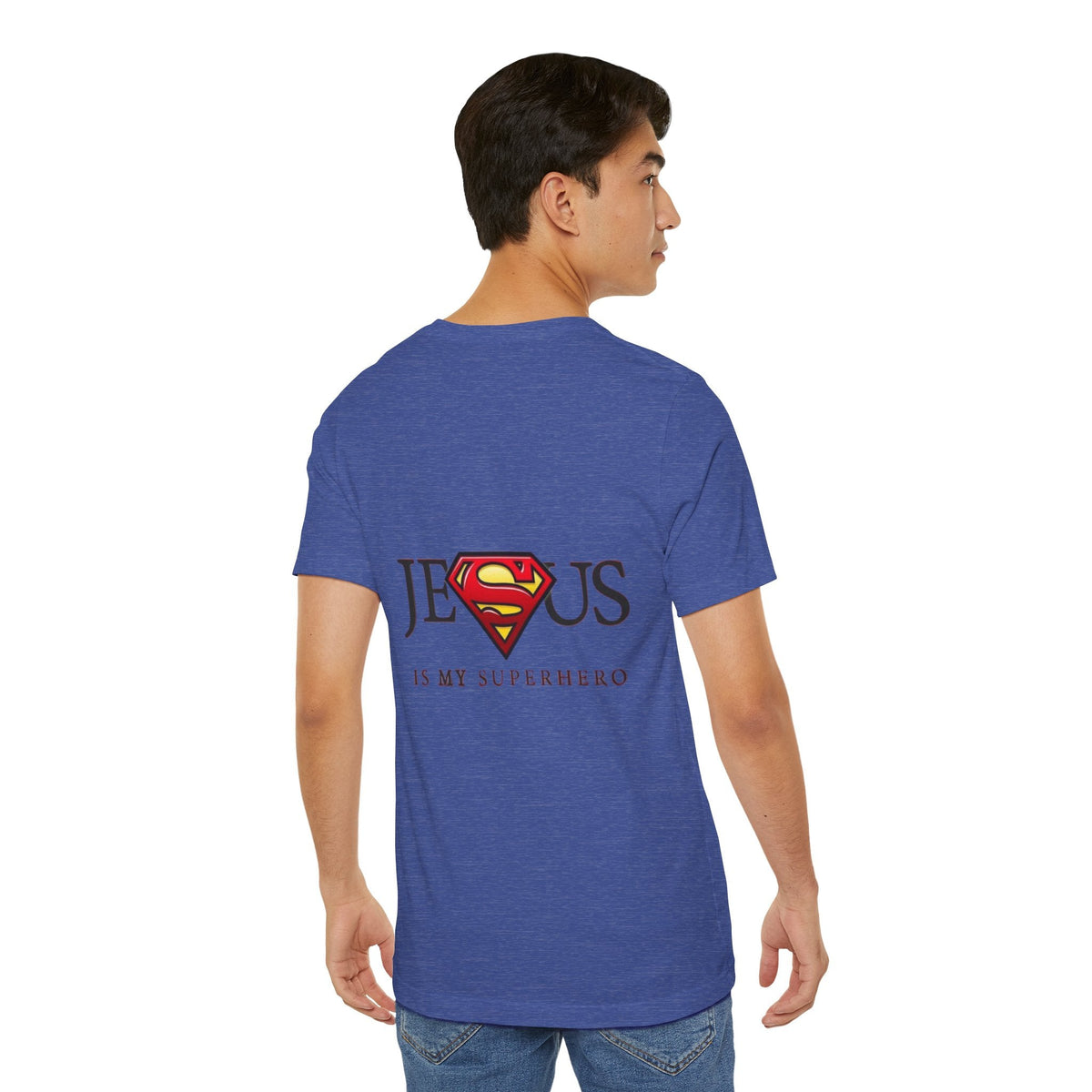 Jesus Is My Superhero T-Shirt — Faith-Based Superman-Inspired Tee Printify