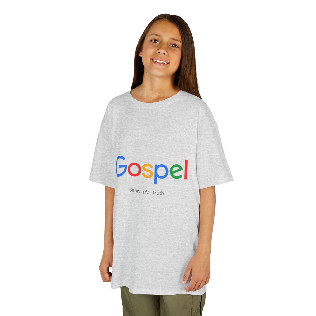 Kids Tee — "Gospel" Colorful Search-Style Logo Printify