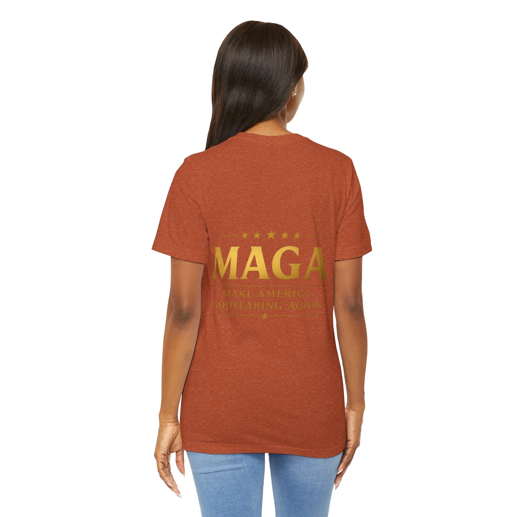 MAGA Gold Letter T-Shirt — "Make America Great Again" Printify