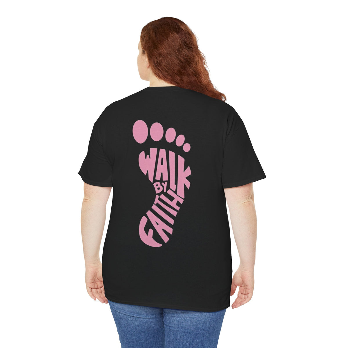 Walk By Faith Footprint T-Shirt Printify