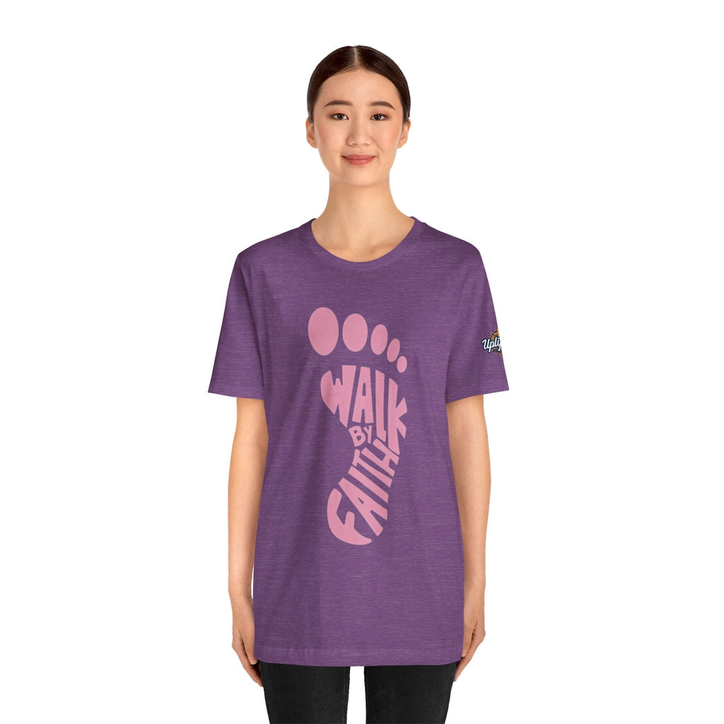 Walk By Faith Footprint T-Shirt Printify