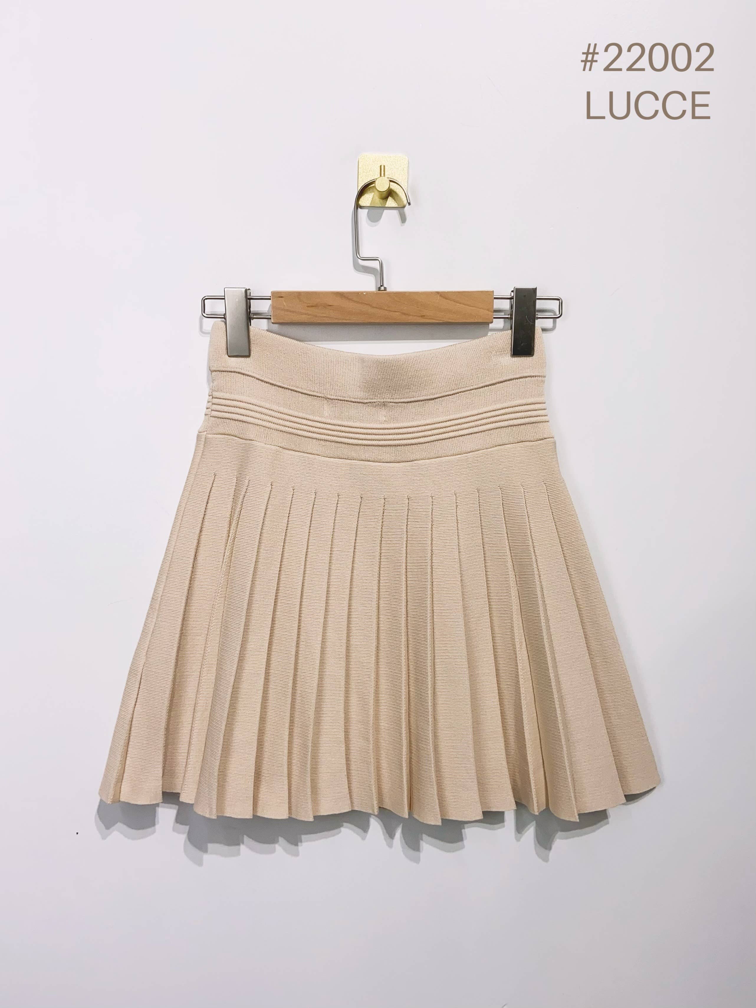 Khaki Pleated knit skirt -clearance Pretty Little Patriot