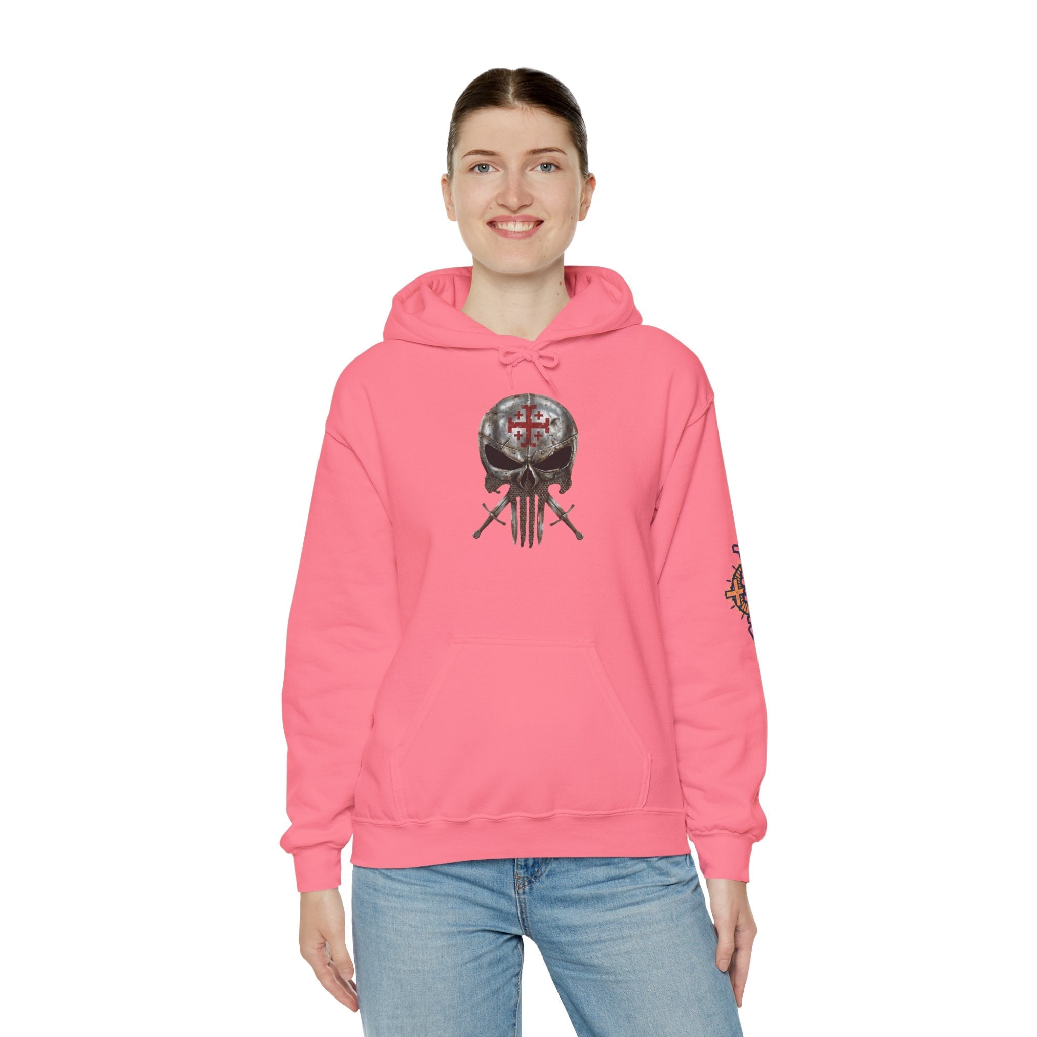 Crusader Knight Christian Skull Hoodie - Warrior Armor of God Hoodie Printify