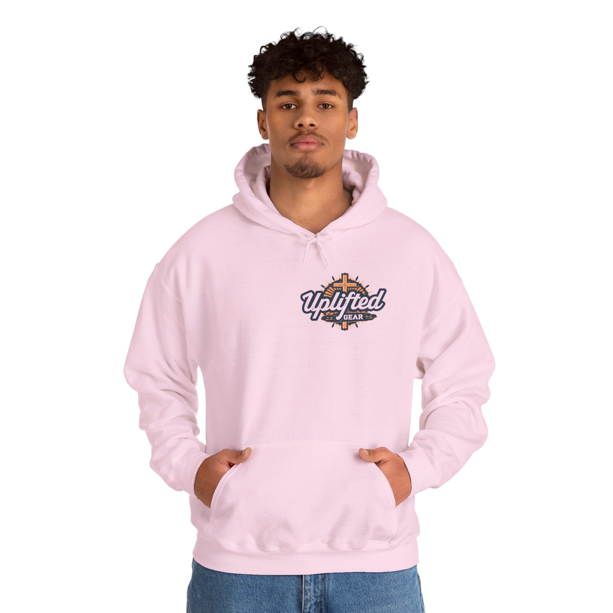 Walk by Faith Hoodie – Cross & Footprints Christian Hoodie for Cozy Inspiration Printify
