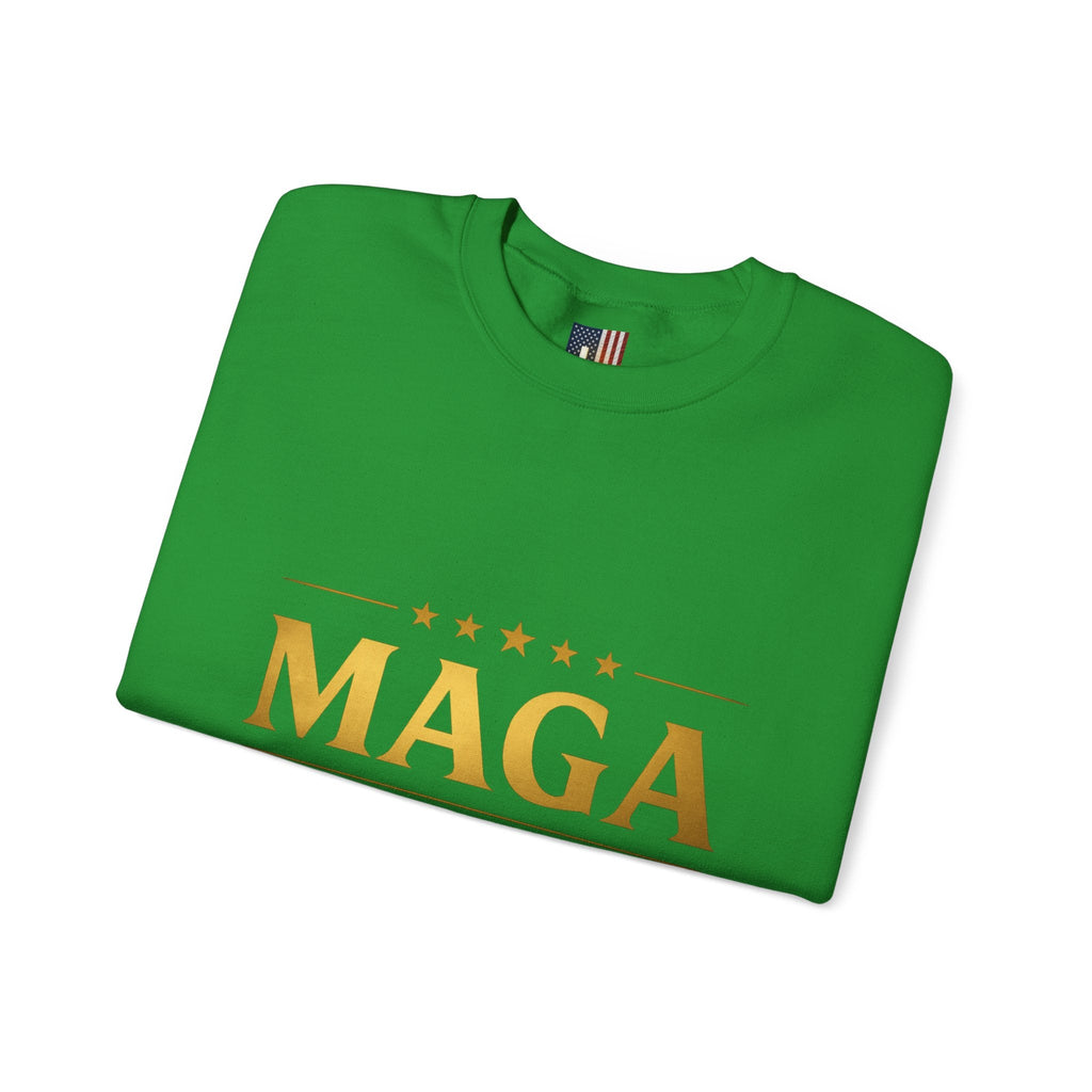 Sweatshirt — "MAGA Make America Godfearing Again" Gold Logo Crewneck Printify