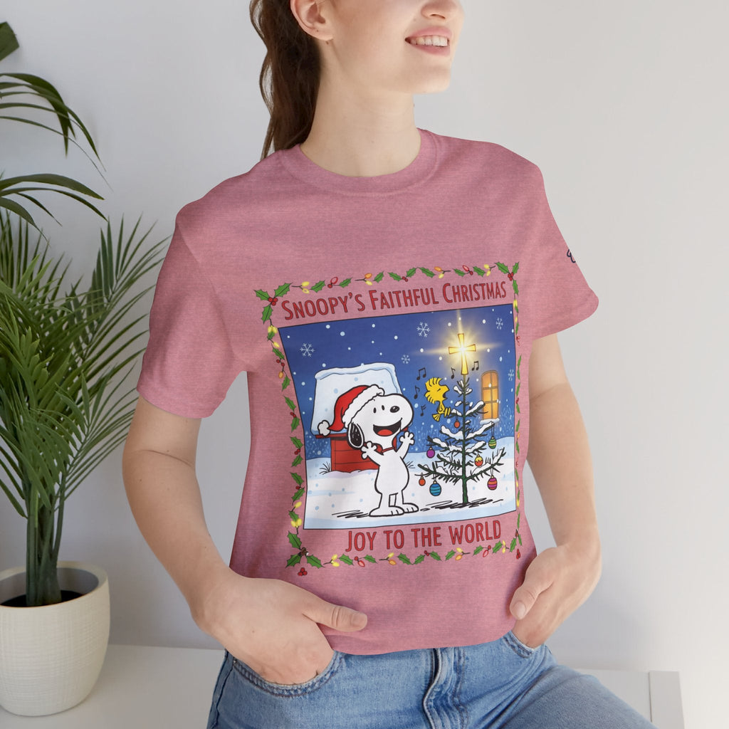 🎄 Faithful Christmas Friends – Christian Holiday T-Shirt | Festive Tree & Cartoon Duo | Heartwarming Christmas Tee by Uplifted Gear Printify