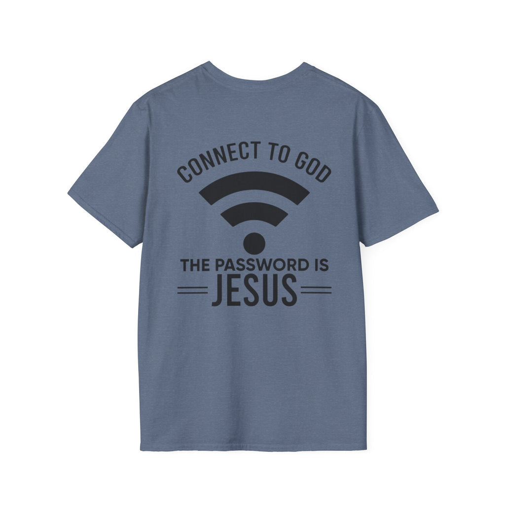 Connect to God T-shirt - WIFI Password is Jesus - Funny Christian Faith T-shirt Printify