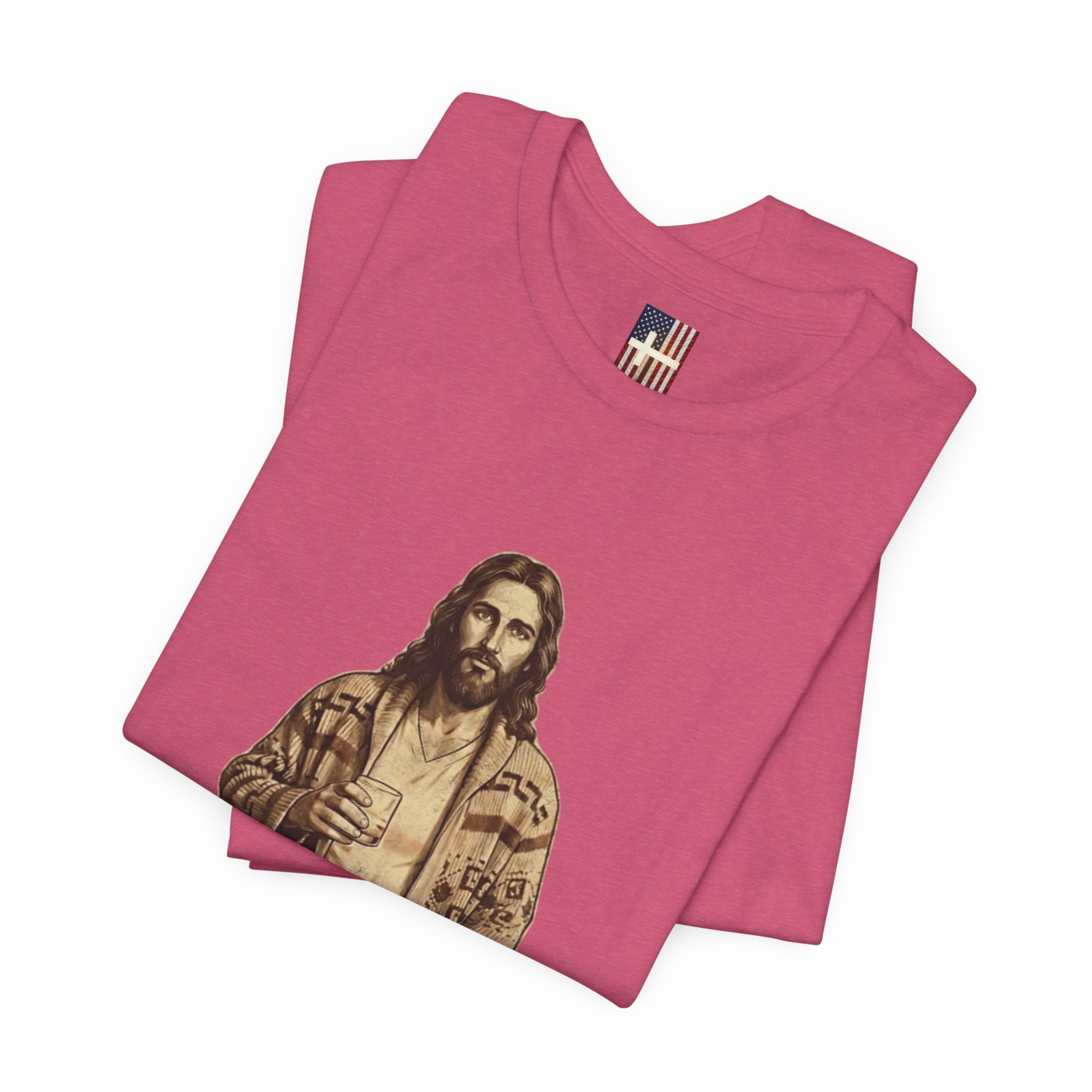 Abide Vintage Jesus Tee — "The Dude" Graphic Christian T-Shirt Printify
