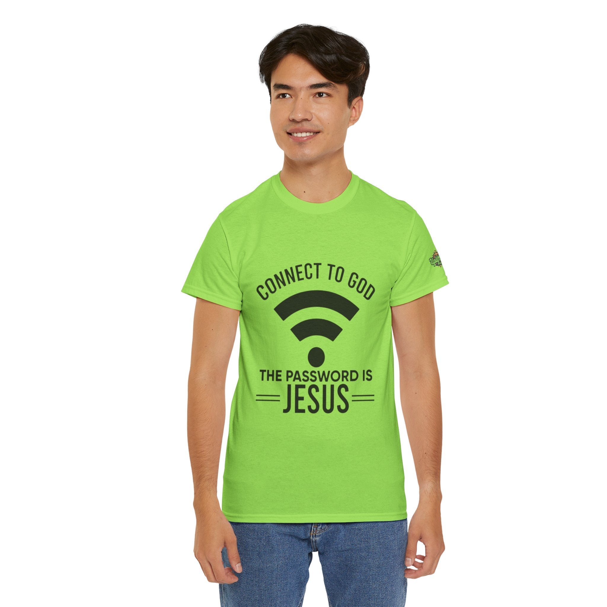 Connect to God T-shirt - WIFI Password is Jesus - Funny Christian Faith T-shirt Printify