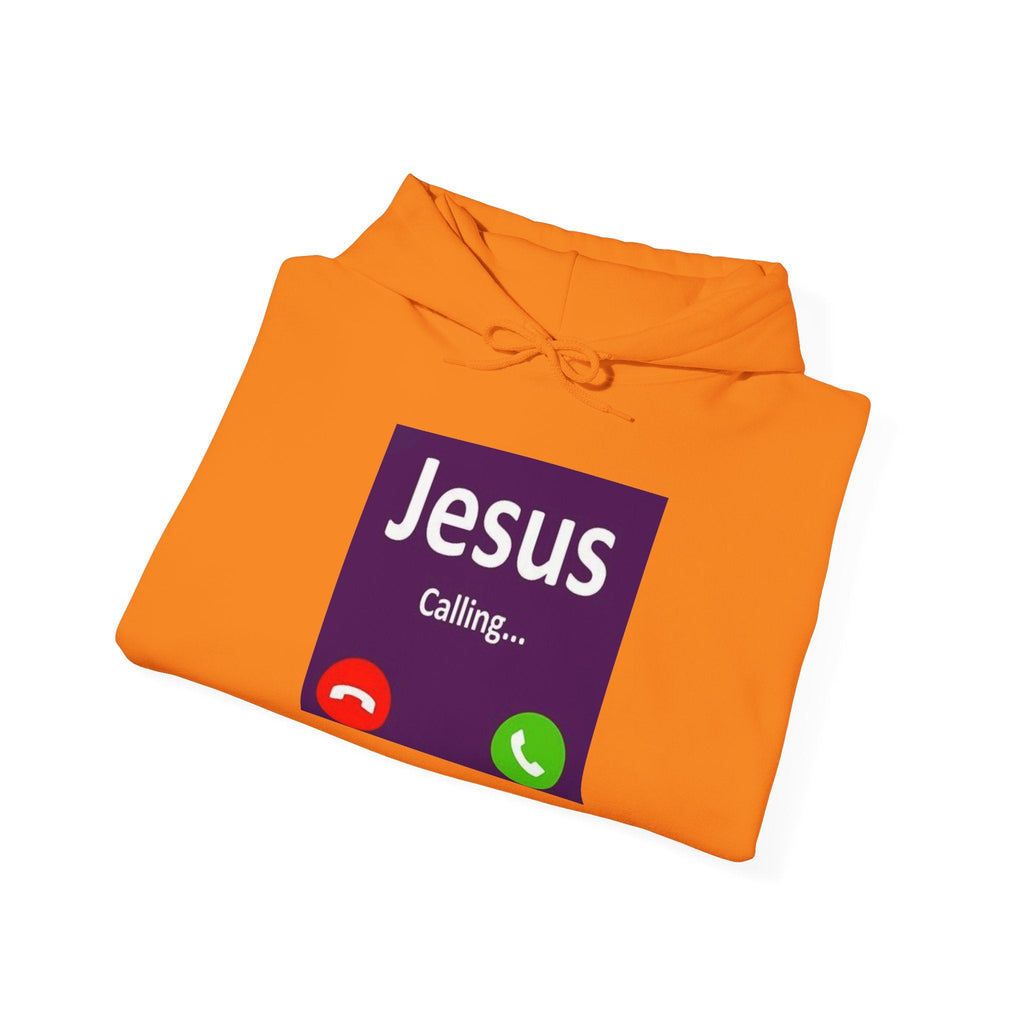 Jesus Calling Hoodie – Funny Cell Phone Screen Christian Sweatshirt for Divine Connection & Faith Humor Printify