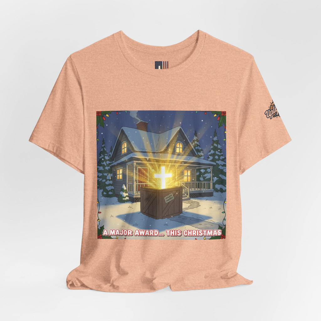 A Major Award This Christmas T-shirt – Fragile Leg Lamp Parody Cross Unboxing Christian T-shirt for Hilarious Faith & Holiday Glow Printify