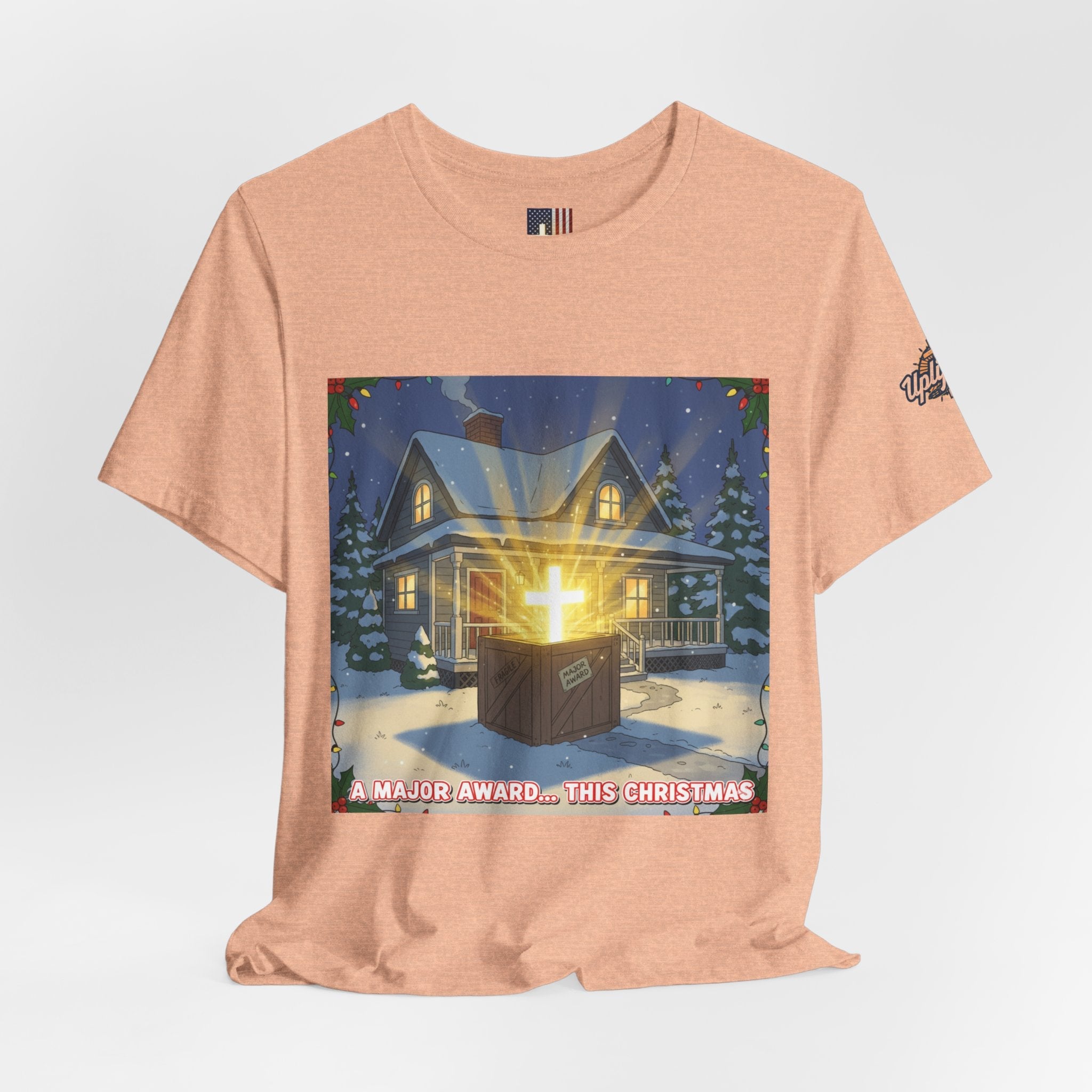 A Major Award This Christmas T-shirt – Fragile Leg Lamp Parody Cross Unboxing Christian T-shirt for Hilarious Faith & Holiday Glow Printify