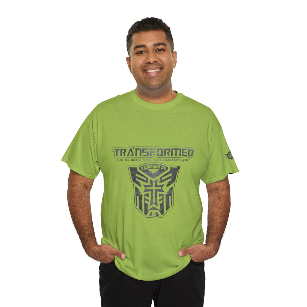 Transformer Logo Christian T-shirt | 2 Corinthians 3:18 Bible Verse T-shirt Printify