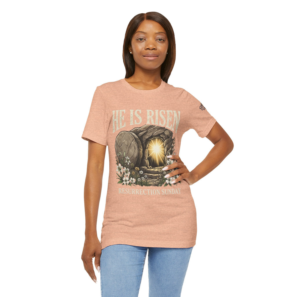 He Is Risen T-Shirt — Jesus Christ Resurrection Easter Tee Printify