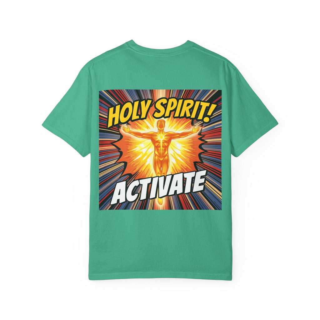 Holy Spirit Activate T-shirt – Superhero Christian T-shirt with Vibrant Power-Up Design for Faith-Fueled Boldness Printify
