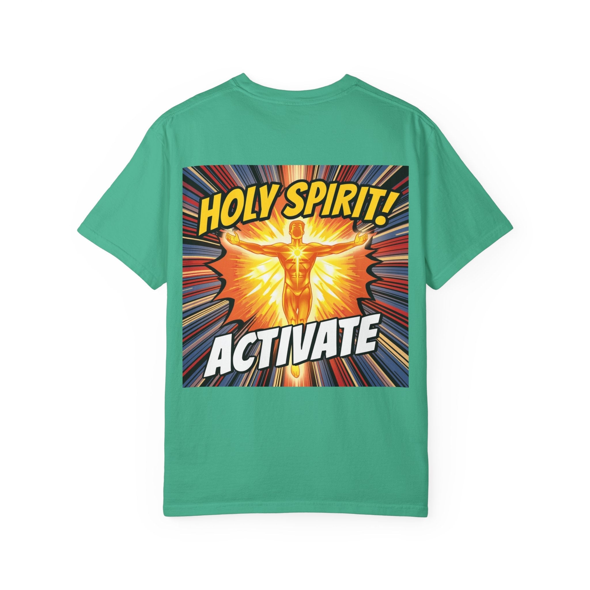 Holy Spirit Activate T-shirt – Superhero Christian T-shirt with Vibrant Power-Up Design for Faith-Fueled Boldness Printify
