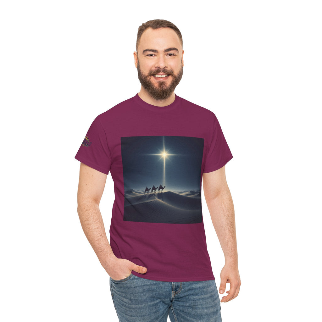 3 Wise Men T-shirt – Magi Camels Nativity Journey Christian Christmas T-shirt for Epiphany Faith & Holy Night Printify
