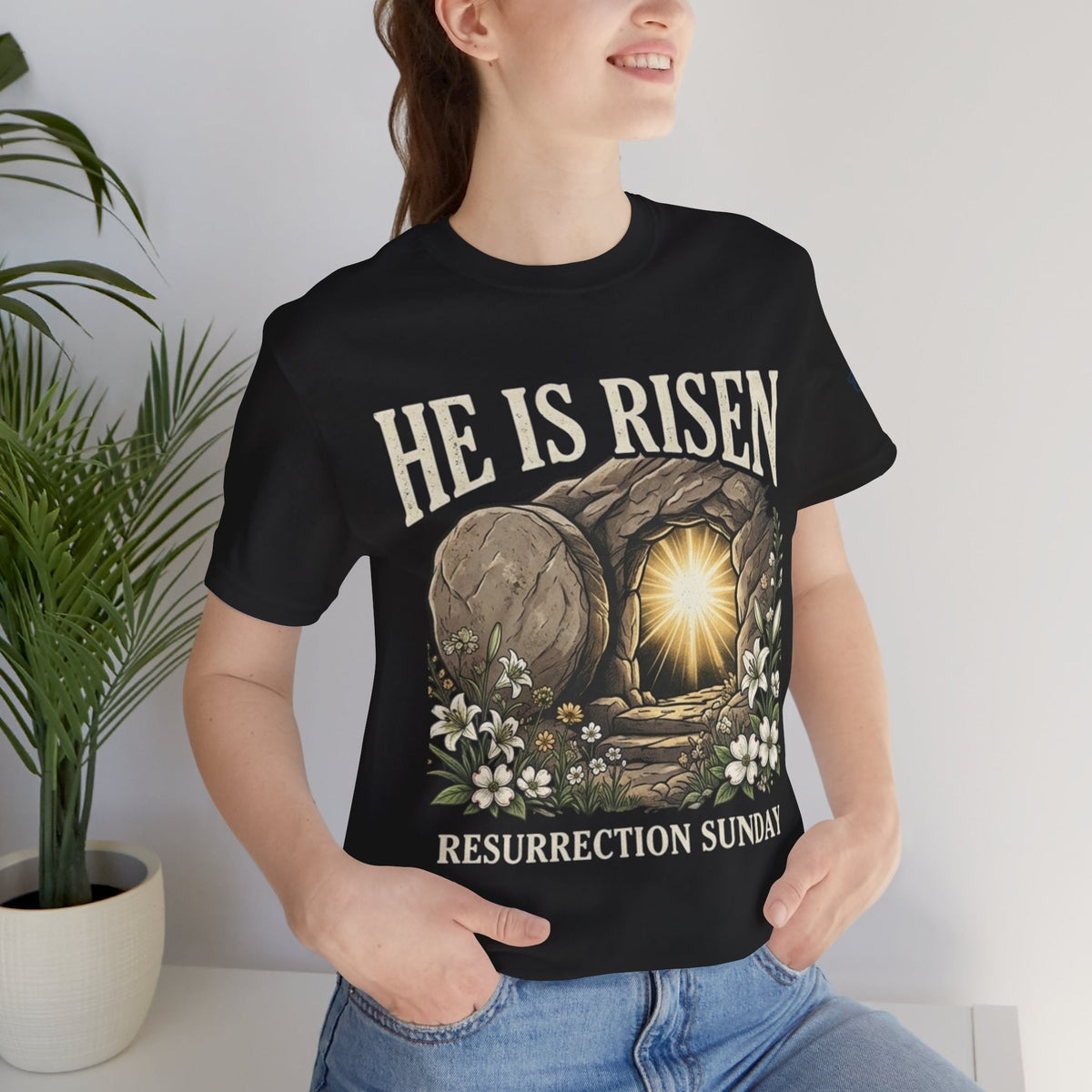He Is Risen T-Shirt — Jesus Christ Resurrection Easter Tee Printify