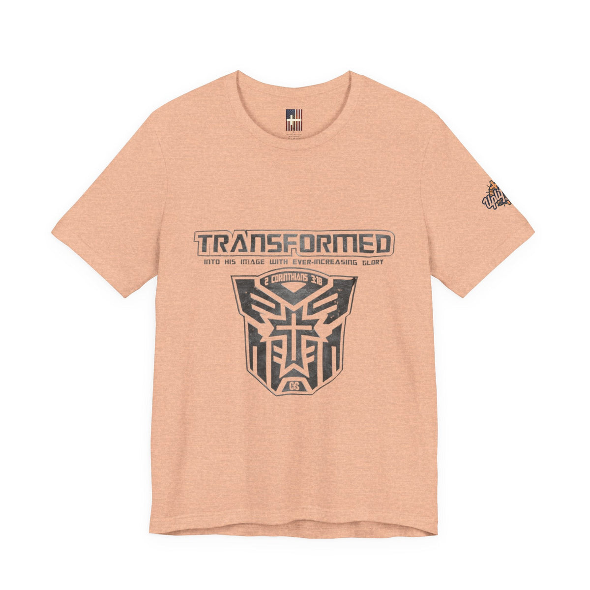 Transformer Logo Christian T-shirt | 2 Corinthians 3:18 Bible Verse T-shirt Printify