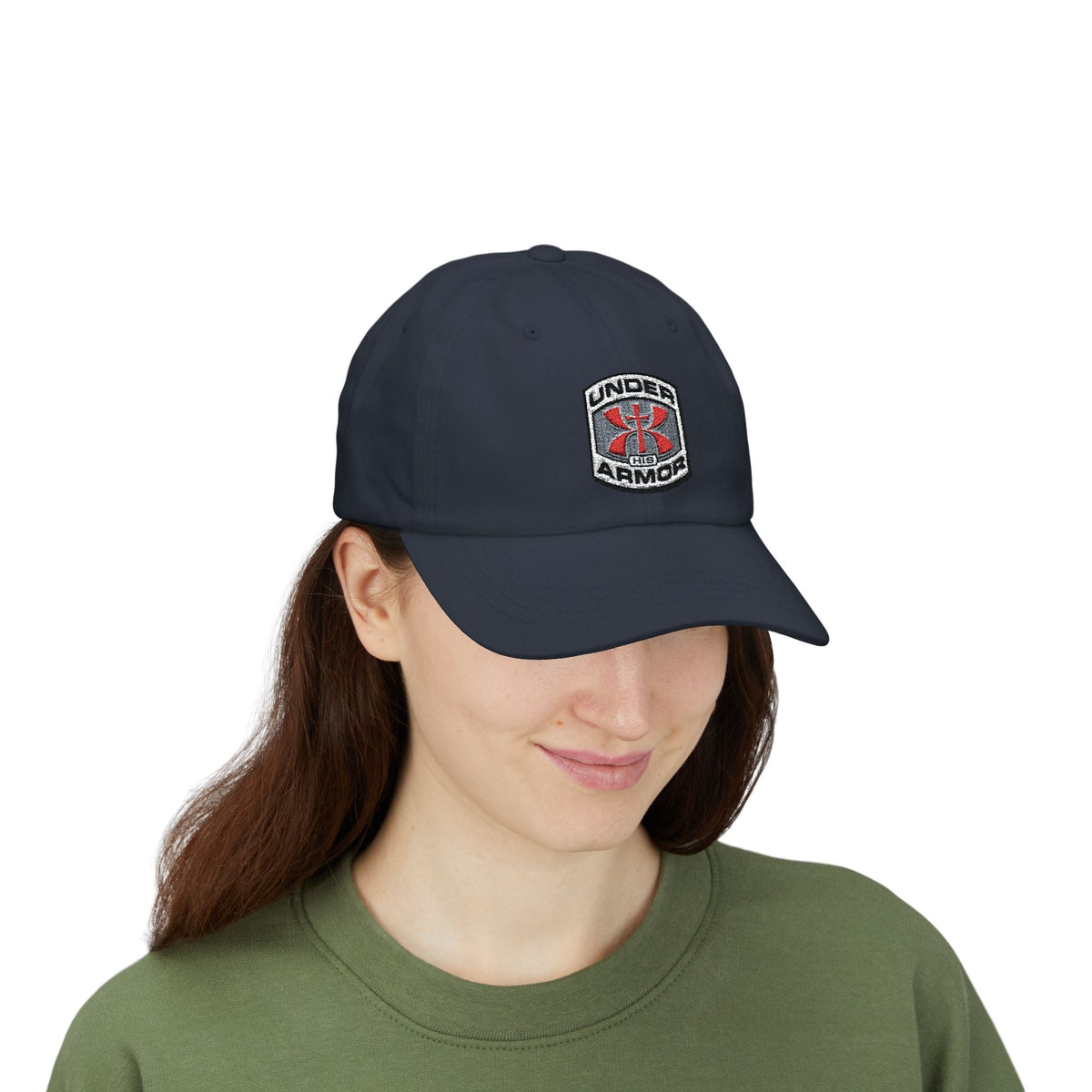 Under Armor Classic Dad Cap - Embroidered White Baseball Hat Printify