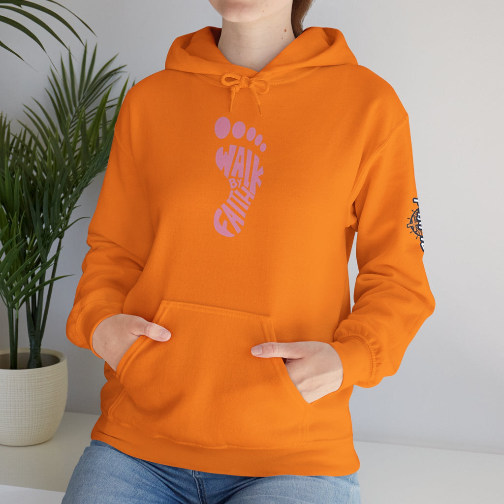 Walk By Faith Footprint Hoodie Printify