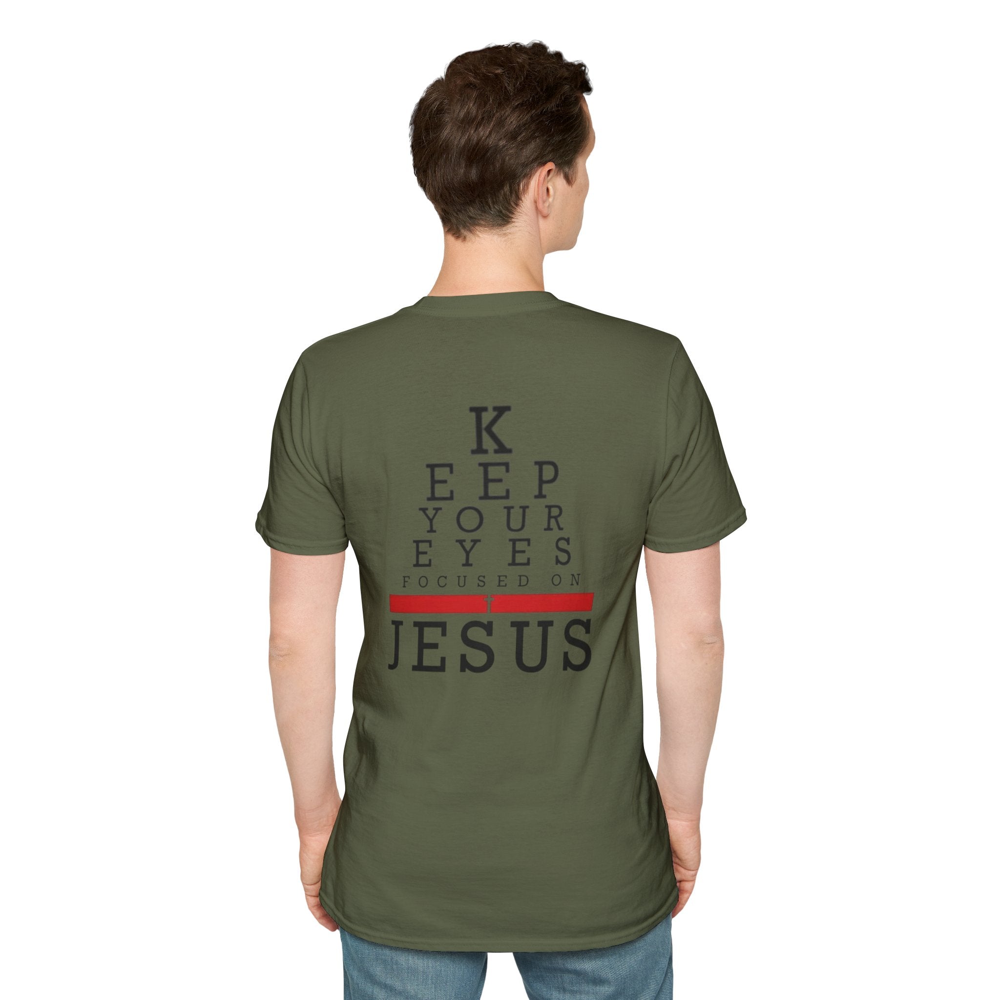 Keep Your Eyes Focused on Jesus T-shirt - Eye Chart Christian T-shirt - Faith Apparel Printify