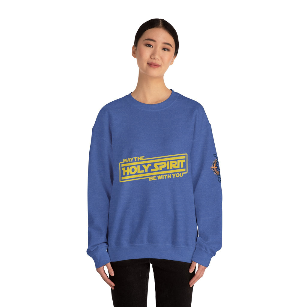 May the Holy Spirit Be With You Sweatshirt - Christian Star Wars Parody Sweatshirt Printify