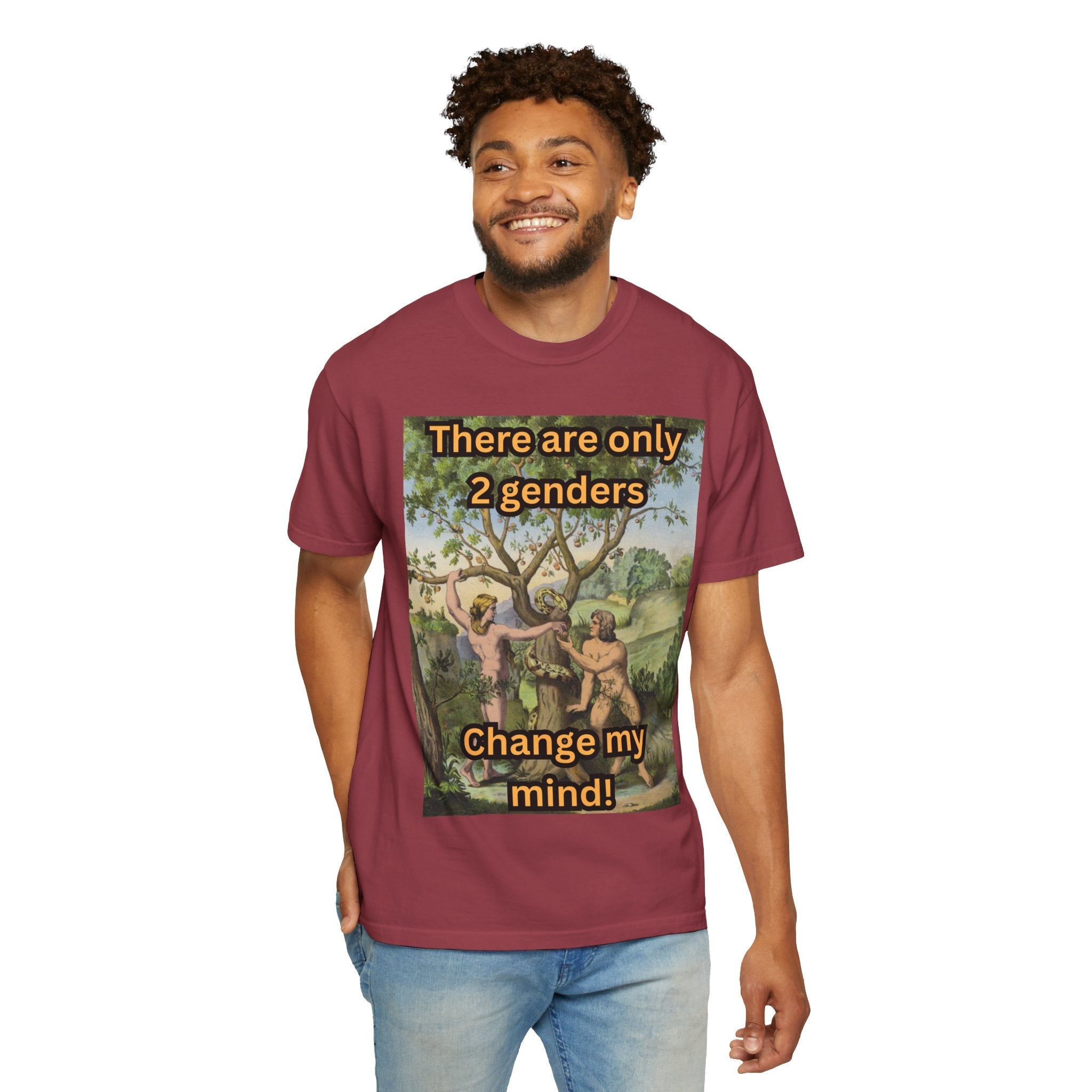 There Are Only 2 Genders T-Shirt – Adam & Eve Cross Christian Tee for Bold Faith Printify