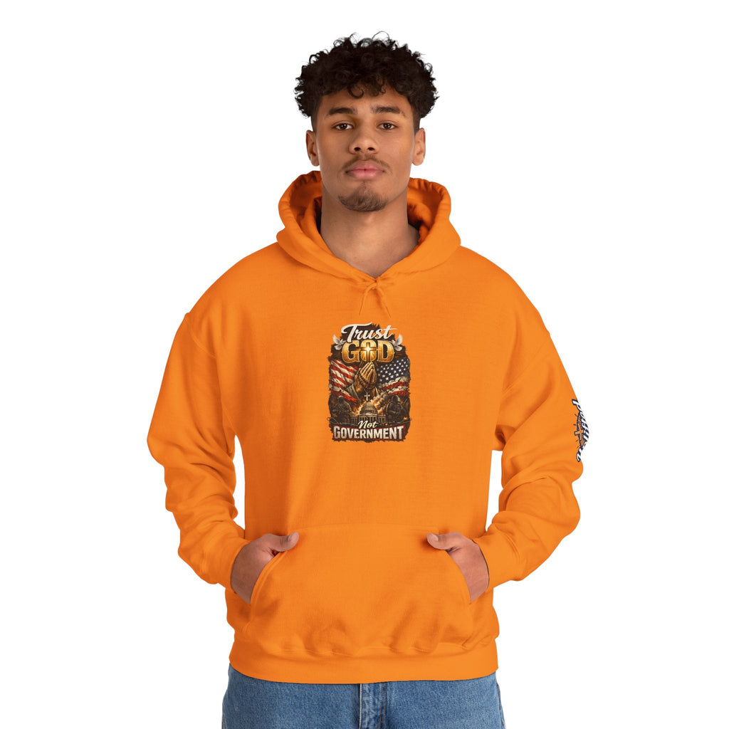 Trust God Not Government Hoodie — Vintage Patriotic Christian Hoodie Printify