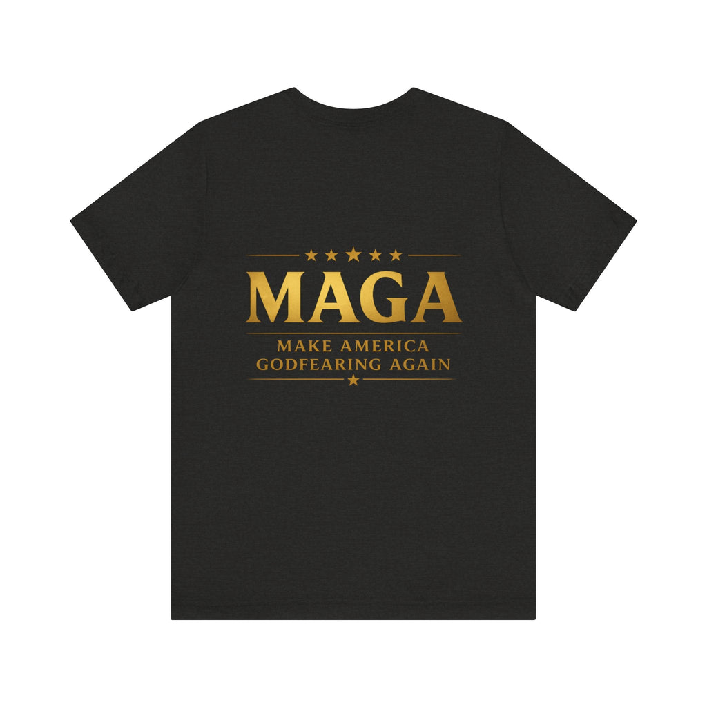 MAGA Gold Letter T-Shirt — "Make America Great Again" Printify