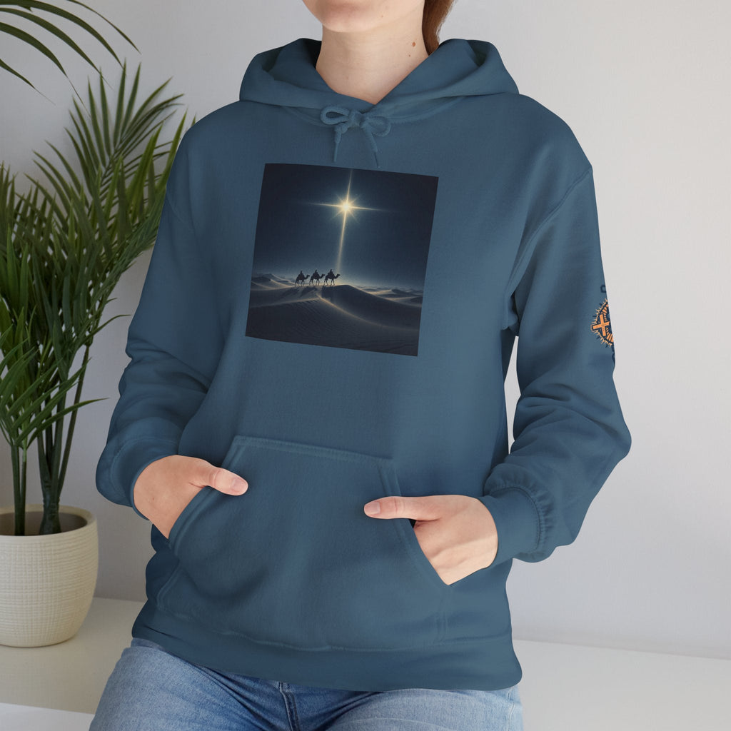 3 Wise Men Hoodie – Magi Camels Nativity Journey Christian Christmas Sweatshirt for Epiphany Faith & Holy Night Printify