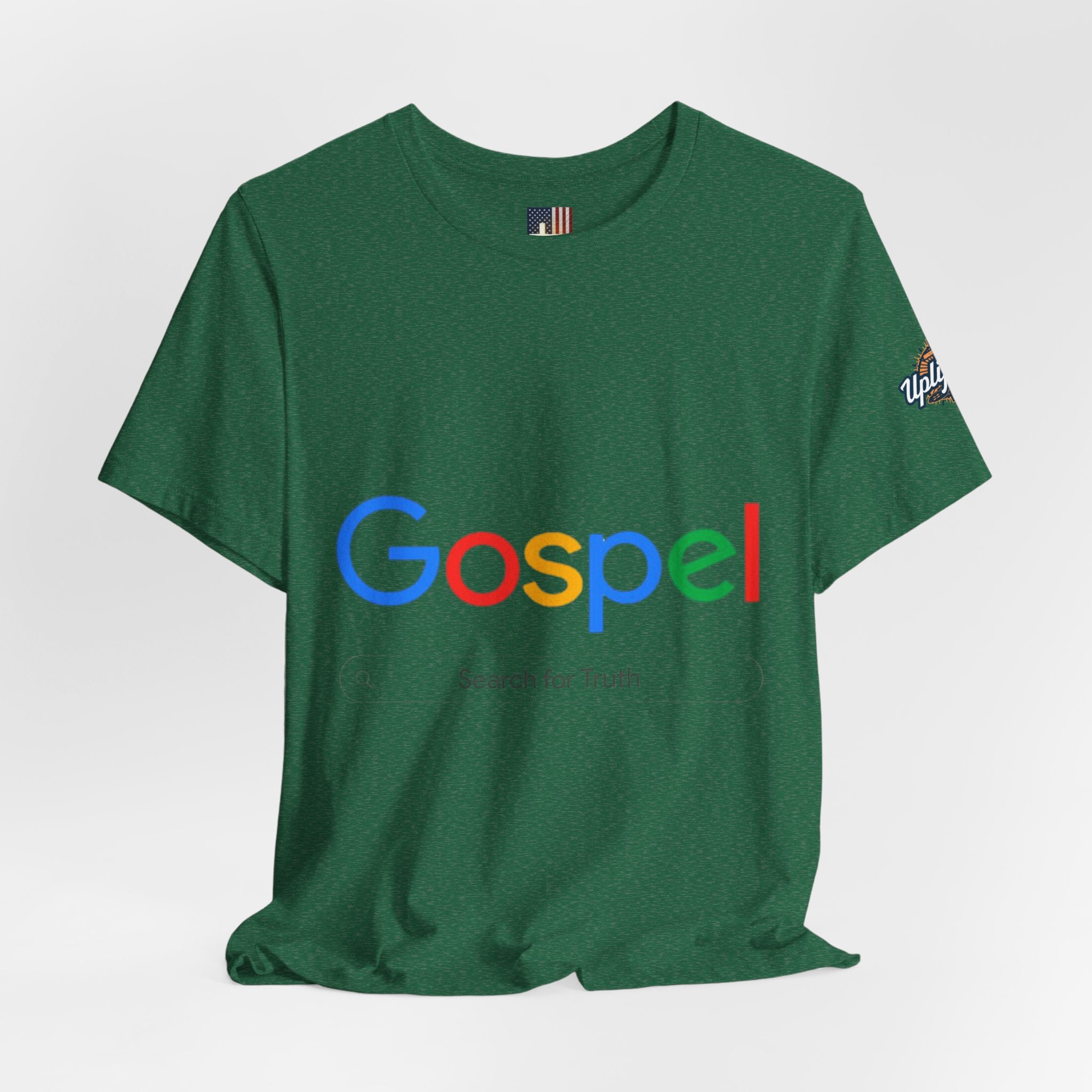 Gospel Graphic Tee — "Gospel" Colorful Logo Christian T-Shirt Printify