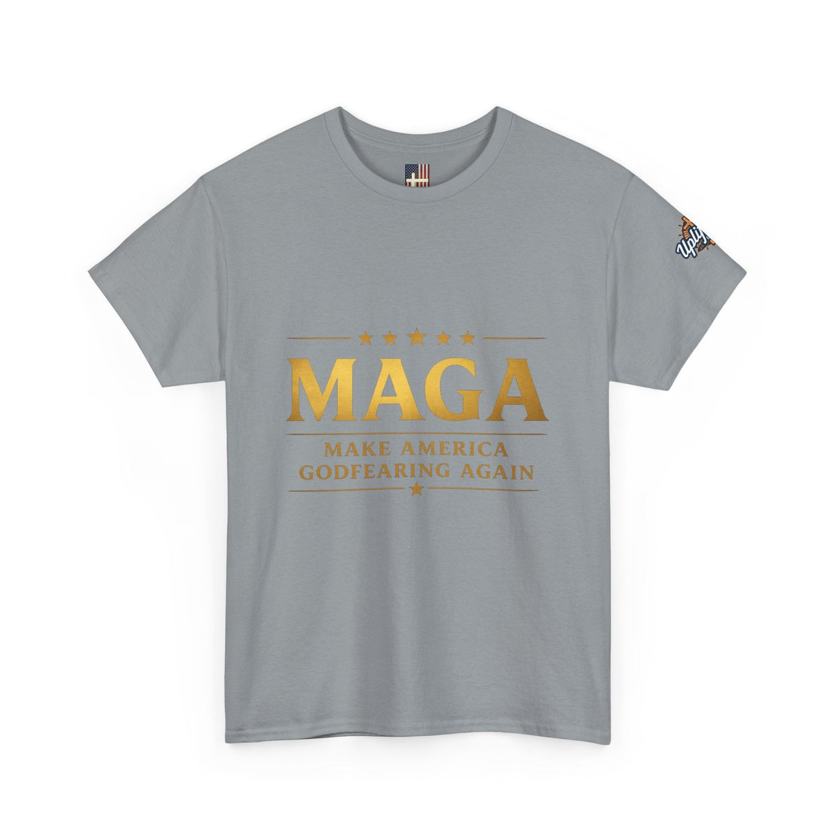 MAGA Gold Letter T-Shirt — "Make America Great Again" Printify